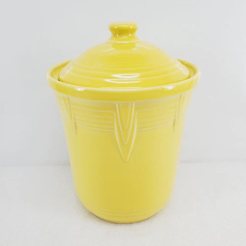 FIESTA chevron MEDIUM CANISTER CROCK sunflower yellow NEW STYLE