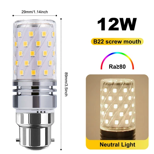 LED Corn Bulb E27 E14 B22 E12 B15 E17 12/16W 2835 60/80SMD Globe Lamp Spot Light - Picture 35 of 63