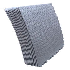 12X Gym Floor Mat 24x24 EVA Foam Interlocking Exercise Fitness Puzzle Floor Gray