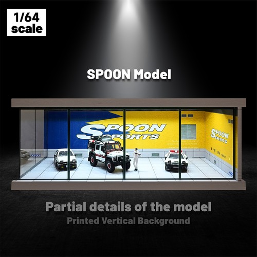 Diorama 1:64 Car Garage Model LED Lighting Parking Lot Scene Display Case Toy AU - Picture 60 of 63