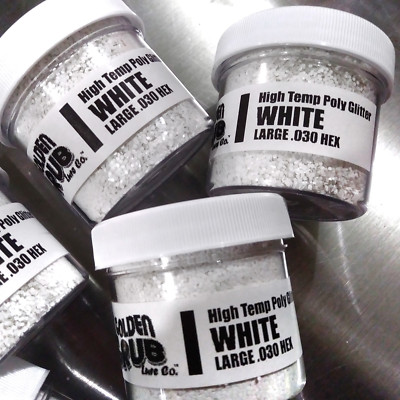 NEW 2 OZ. Jar WHITE Hi-Temp Glitter .030 Hex Fishing Lure Making plastisol