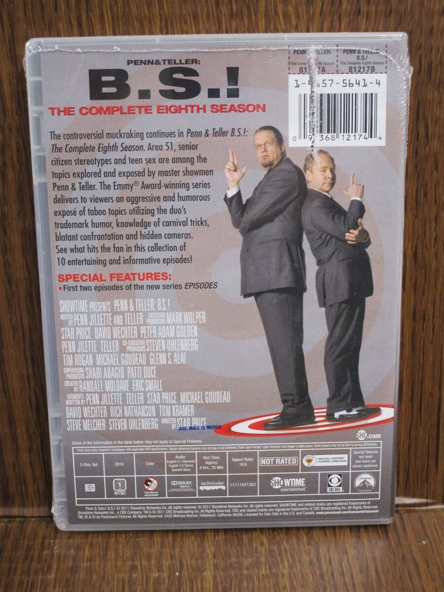 DVD Penn & Teller Bullshit BS Complete Eighth Season 8 Eight