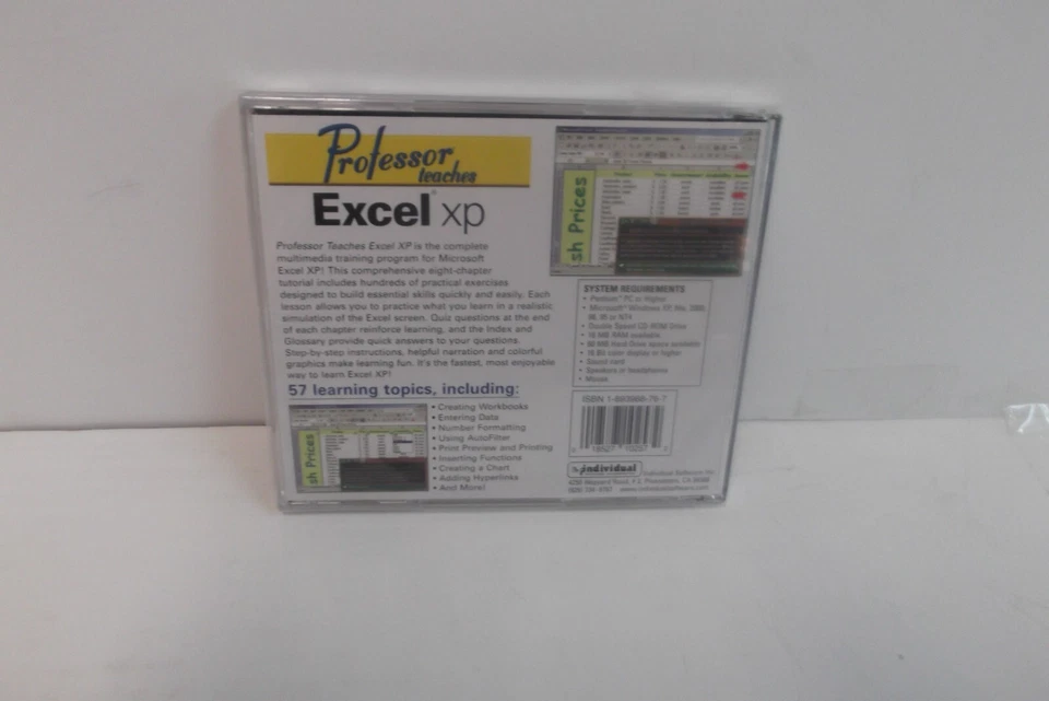 Professor Teaches Excel, Word, Portada, Outlook, Windows Me, Internet NUEVO Foto 2 de 2