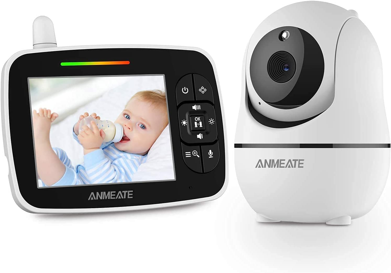 Baby Monitor with Remote Pan-Tilt-Zoom Camera,Large Display Video Baby Monitor w-image
