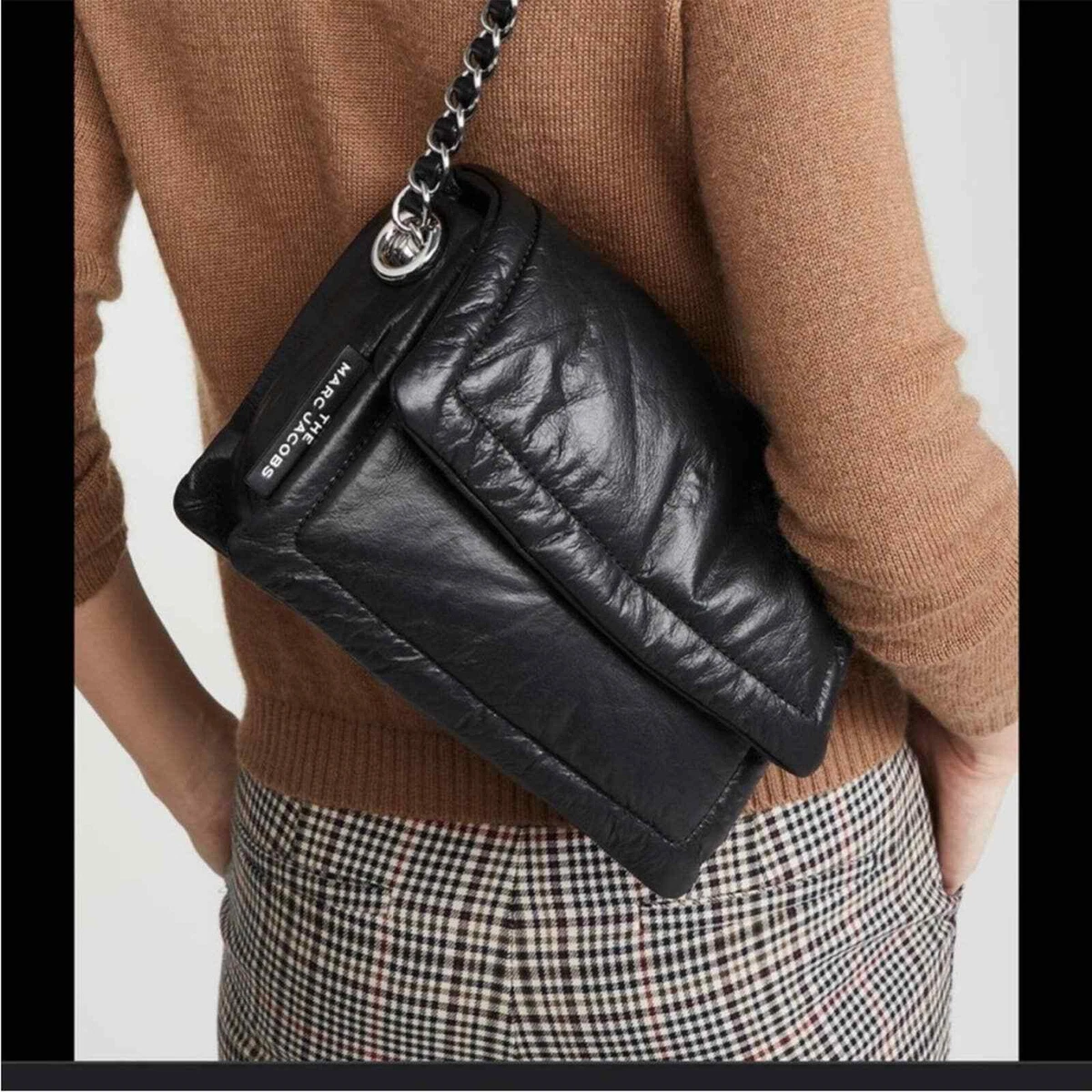 Marc Jacobs Lambskin The Pillow Bag Black