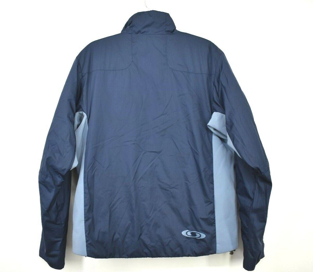 Salomon Donna Giacca Navy Cerniera Intera Primaloft Supporto Isolato Tasche Collare L