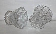 2 Vintage Cut Crystal Glass Serving Bowls Fruit, Ice Cream, Candy, Relish, Dish