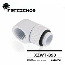 90° Angled 90 Degree G1/4 Rotary Fitting Male to Female for Water Cooling White