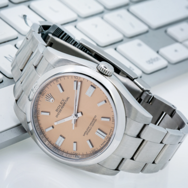 ROLEX OYSTER PERPETUAL 36MM 116000 WHITE GRAPE DIAL WITH OYSTER BRACELET