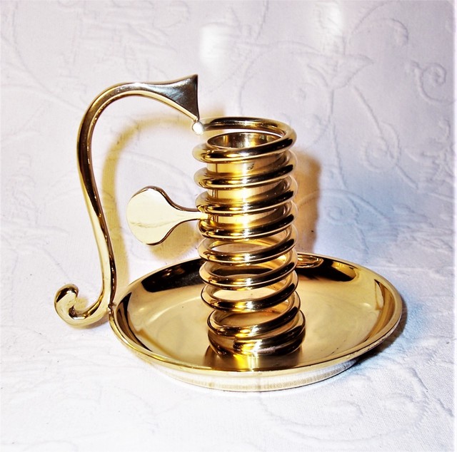 Partylite Saucerlite brass courting lamp adjustable spiral candle