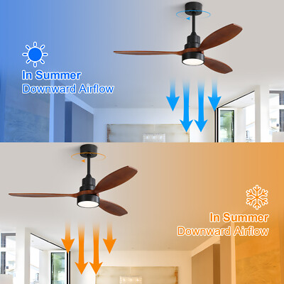 Sofucor 52'' Ceiling Fan with Lights Remote Control Reversible Noiseless ETL Fans