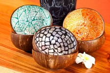 Coquille De Noix De Coco Perle Décor Maritime Vacances Caraïbes Rangement Bol