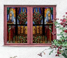 3D Red Rose ZHU794 Window Film Print Sticker Cling Stained Glass UV Zoe