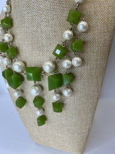 KATE SPADE "IT TAKES ALL SORTS" Green BAUBLES PEARL Necklace Earrings Ring Set - Picture 5 of 9