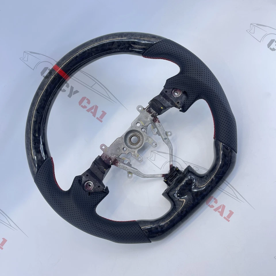 Volante de fibra de carbono forjado personalizado para Subaru WRX/STI 2008-2014 Foto 2 de 4