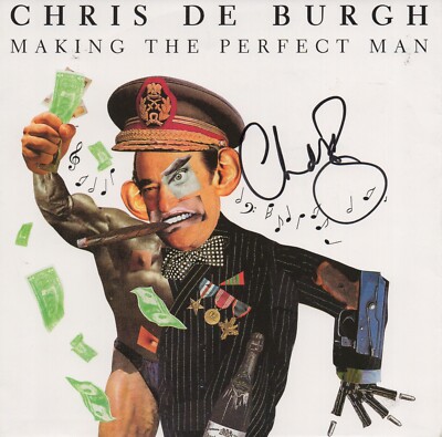 Chris de Burgh signierte 7'' EINZELNE SCHALLPLATTE Ärmel MACHEN DEN PERFEKTEN MANN COA