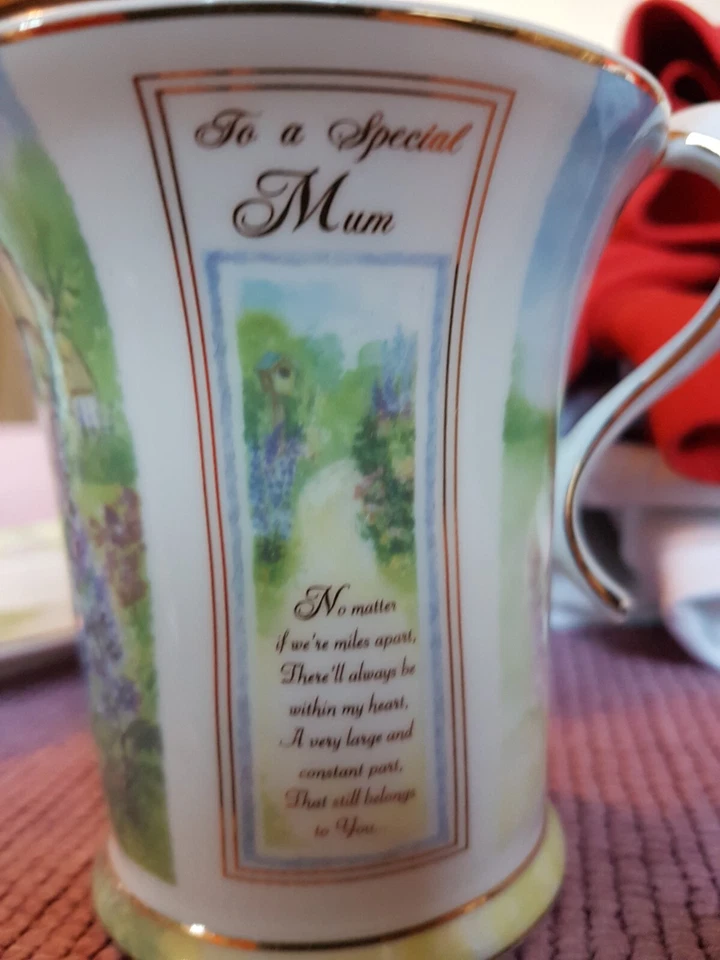 CONJUNTO DE TÊNIS VINTAGE COLEÇÃO LEONARDO BONE CHINA ‘PARA UMA MÃE ESPECIAL’ - Imagem 3 de 4