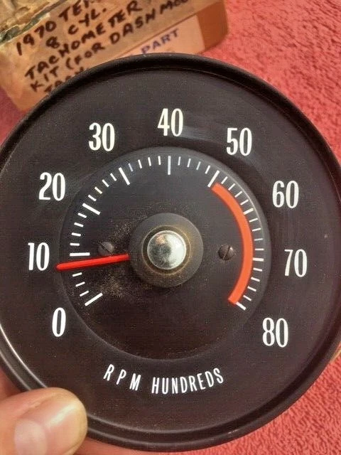 Pontiac Tempest 1970 V8 V-8 Nuevo de Lote Antiguo Tablero Tacómetro Calibre #5657085 Foto 3 de 4