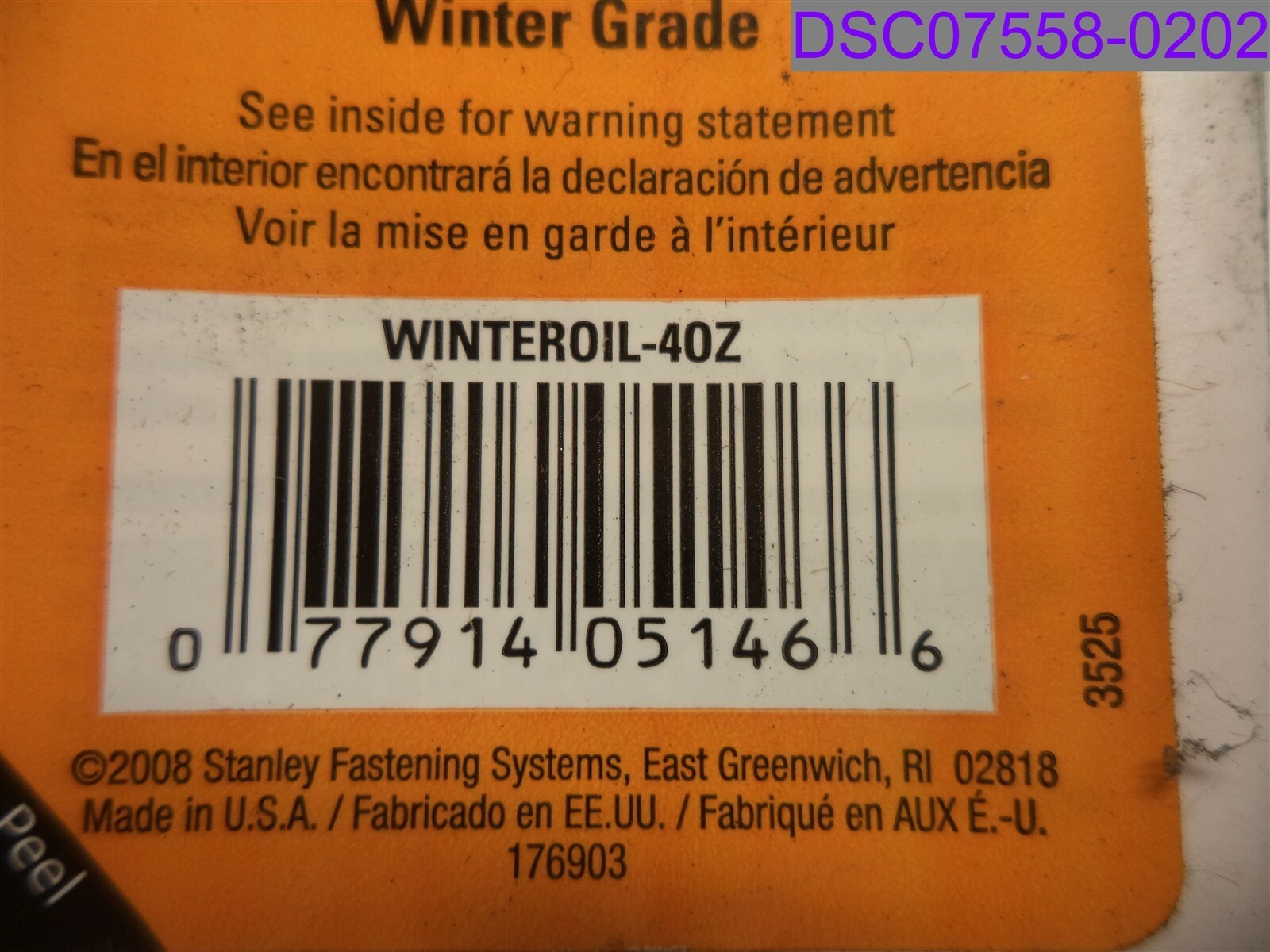 Qty = 44 oz (11 Bottles x 4 oz) Bostitch Winter Grade Pneumatic Tool