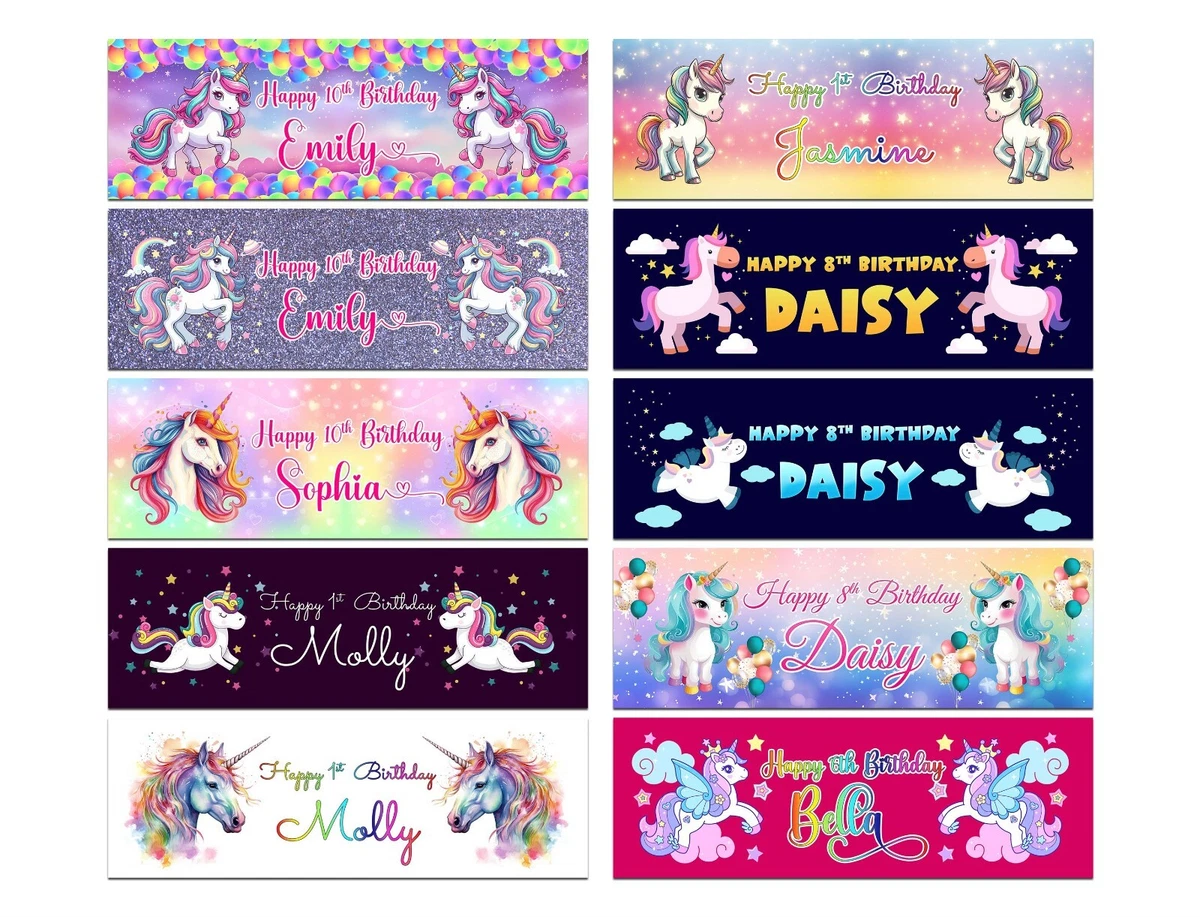 2 Banner fotografici personalizzati, segno di stendardo di compleanno, poster della festa Celebrazione Congratulazioni Decorazione, Il tuo nome, oro, Oro Rosa d'argento - Italia