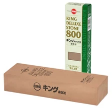 KING Deluxe 800 Grit Whetstone Sharpening WaterStone Sharpener, Made in Japan