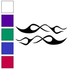 Pair Tribal Flames Vinyl Decal Sticker Multiple Colors Sizes 7325