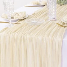 Beige Cheeesecloth Table Runner Spring Sheer Cream Table 1 Pack Beige Cream