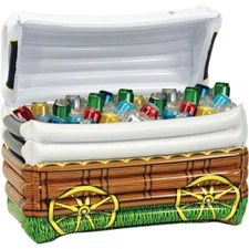 Inflatable Chuck Wagon Cooler 24" x 17" Holds 48 12 oz Cans Western Party Decor