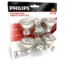 Philips GU10 35w Light Bulbs 6 Pack Indoor Flood 265 Lumens 35 Watts