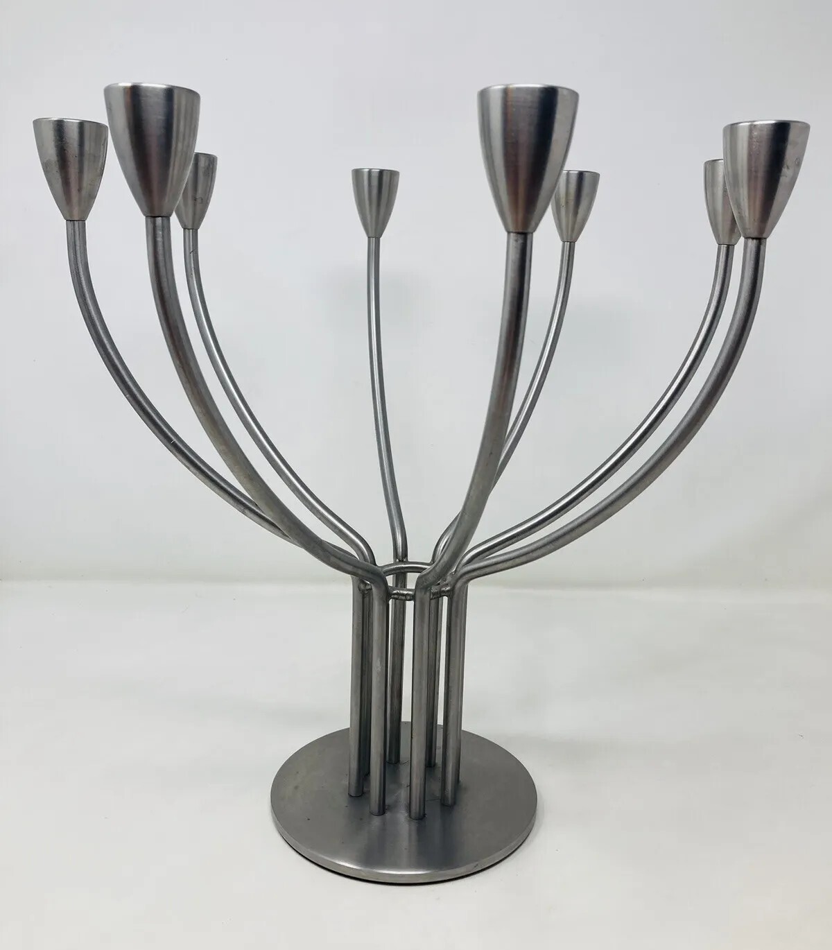 Ikea Stockholm 8 Arm Candelabra Vtg Candle Stick Holder Metal Chrome