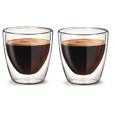 Doppelwandiger Isolierglas Thermobecher Becher 80 ml für Espresso Kaffee & Tee