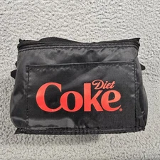 VTG Hit Coca-Cola Small Insulated Soft Sided Black Cooler Lunch Diet Coke NWOT