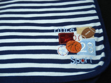 2014 Geoffrey Koala Baby Blanket Navy Stripe Little Sport NEW