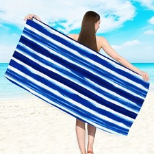 Large Beach Towel Striped Quick Drying Absorbent Swimming Pool Bath Towel Multip