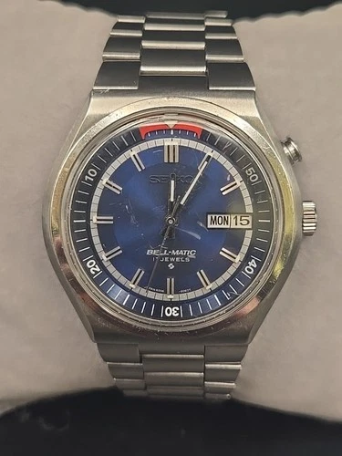 RARE Seiko Bell-Matic Automatic 4006-6040 Blue Dial Day Date Vintage Men Watch