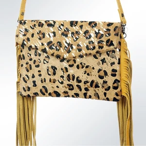 AD Enveloppe de miel américain cheveux sur cuir véritable Western femmes sac à main