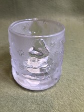 Vintage Votive Candle Holder With Christmas Trees And Stars By Crystal Clear