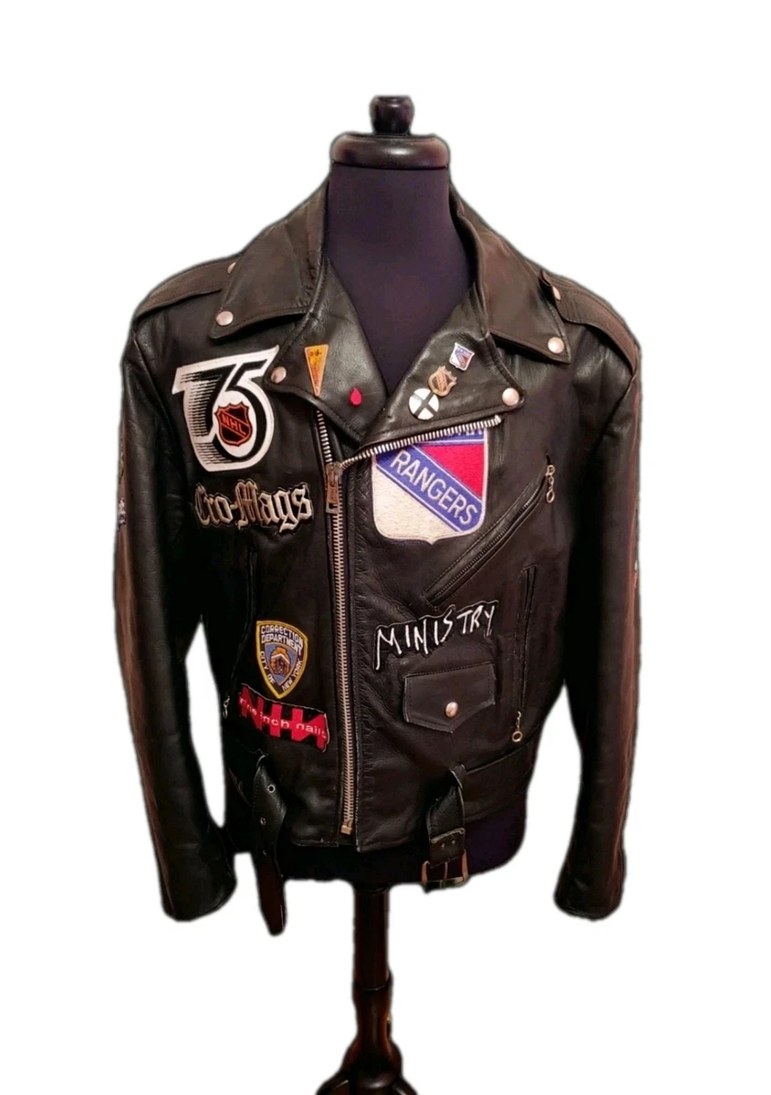 Leather Punk 1990s Vintage Outerwear Coats & Jackets for Men for