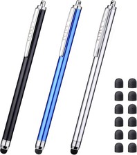 3 Pcs Stylus Pens for Touch Screens 0.24 inch Tip Series , 12 Extra Replaceable