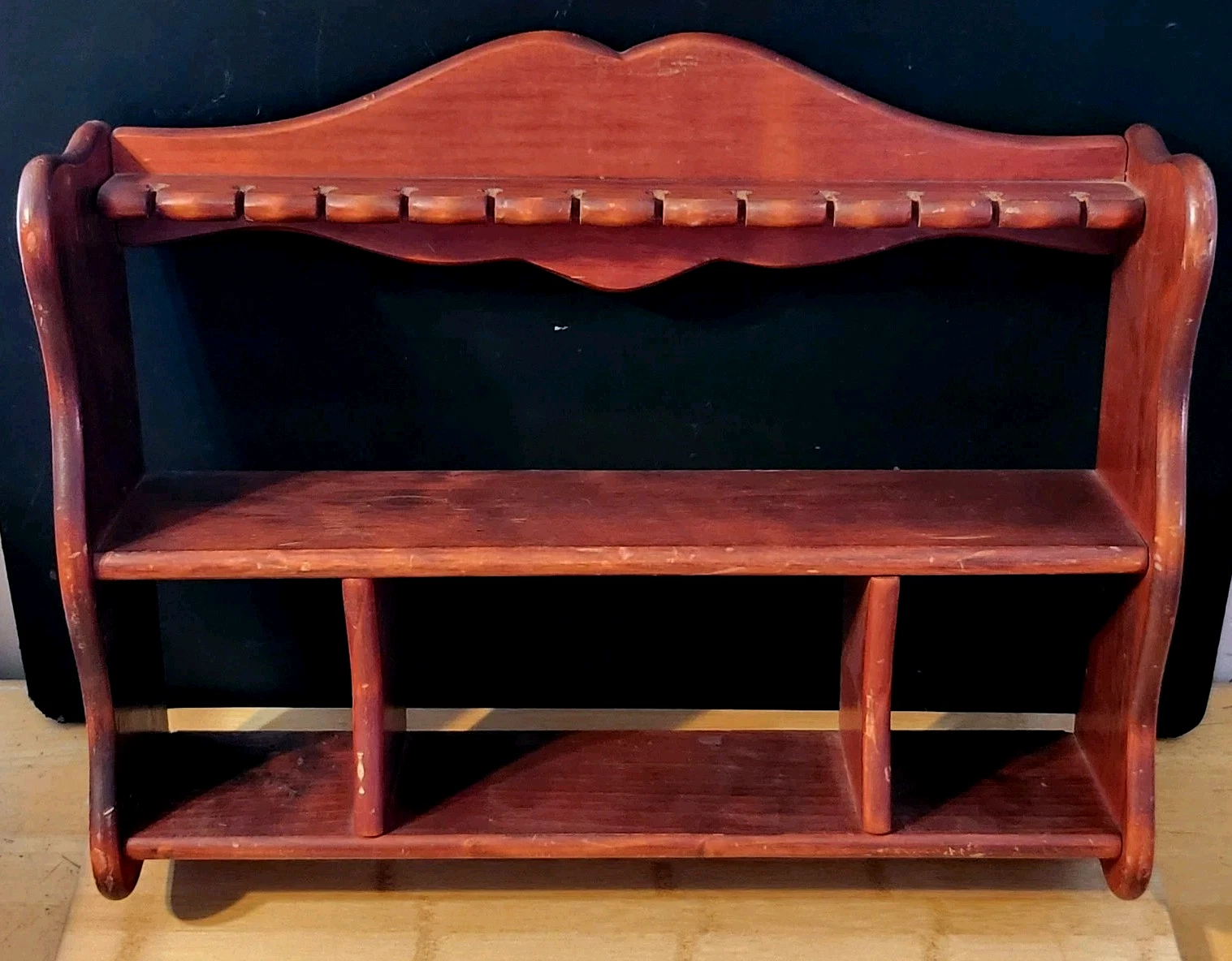 Vtg California Hollinger Enterprises #478 Handmade Wood Wall Shelf Cottagecore