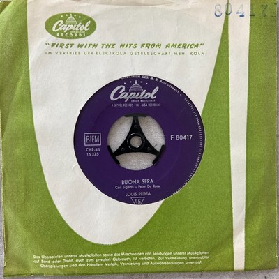 LOUIS PRIMA: Buona Sera / Oh Marie (Single Capitol F 80 417 /Mono /NM)