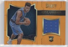 2015-16 Panini Select Rookie Swatches Orange Prizm 52/60 Justin Anderson #26 5h9