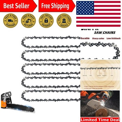 High-Performance 8 Inch Chainsaw Chains - 3/8'' Pitch, Semi-Chisel - 5 Pack