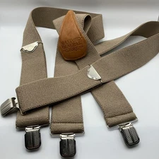 Mast General Store Men's Khaki Suspenders Adjustable One Size Fits Most 2” Wide