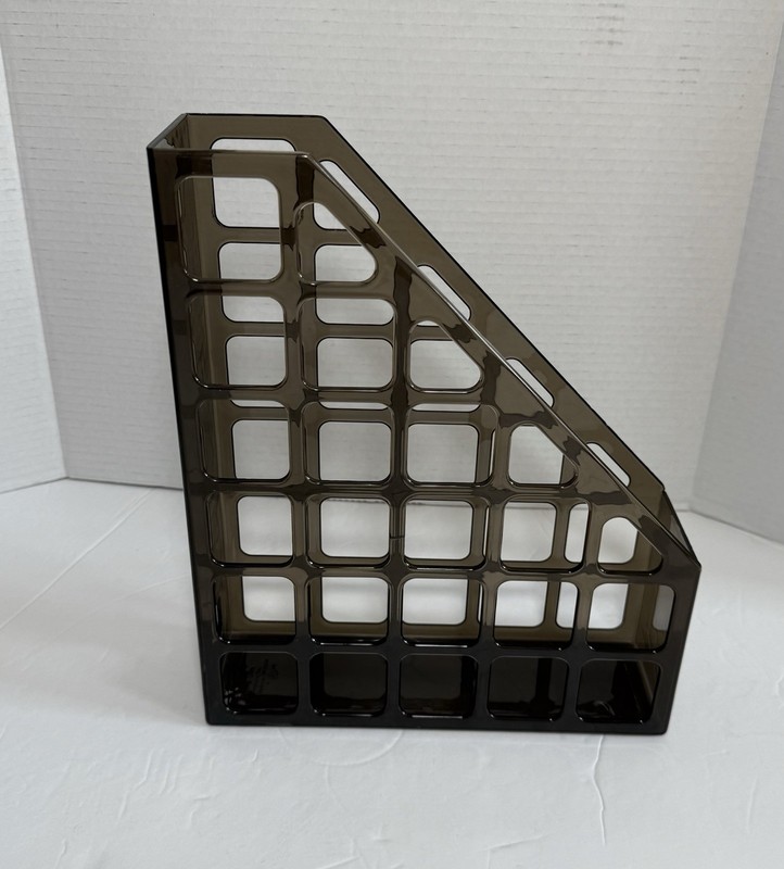 Bronze Plastic Magazine/Book Clear Vented Holder for Bookshelf or Desktop