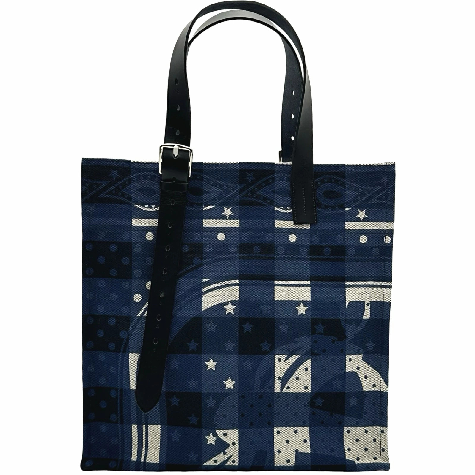 Hermes Etriviere Shopping Abyss Ecru Toile Going Tote Bag r30_0701