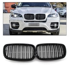 Schwarzer Grill Front Double Line Grill Grill f�r BMW X5 E70 E71 X6M 2 teiliges
