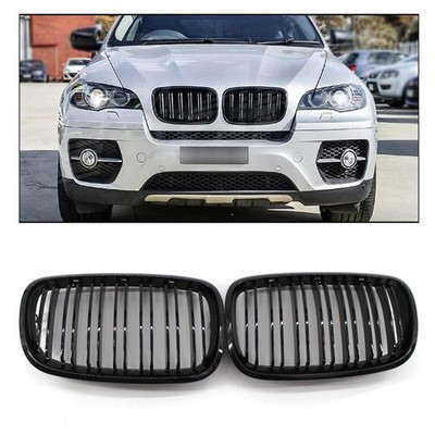 Schwarzer Grill Front Double Line Grill Grill für BMW X5 E70 E71 X6M 2 teiliges
