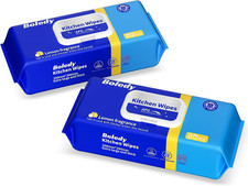 160 Count Extra Large Kitchen Wipes, Antibacterial Disinfectant Lemon Scent, Hea