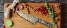 Tonggang 8" Chef Knife 45-Layers Damascus Steel Blacken
